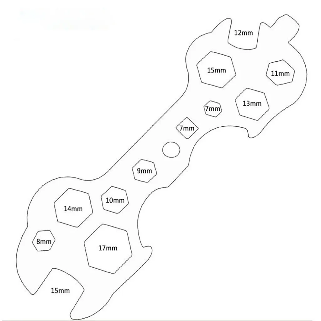 Мультитул портативный ключ 8-17 мм шестигранный гаечный ключ для ремонта велосипедов ручные инструменты Прочная сталь herramientas bicicleta 70 г 15*5 см
