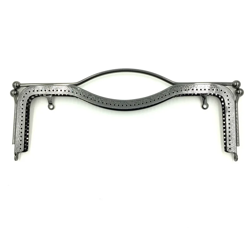 

10Pcs Gunmetal DIY Metal Clutch Rectangle Frame Kiss Clasps Buckles Handbag Handle Fermoir 30x12cm