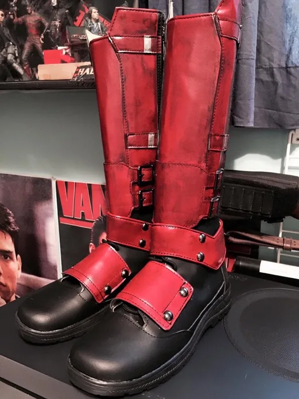 NEW ARRIVAL X men Deadpool Cosplay Shoes Superhero Custom