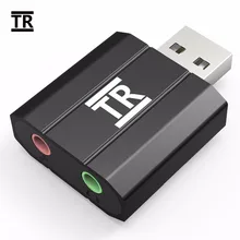 

TechRise External USB Sound Card USB To Jack 3.5mm Headphone Adapter Audio Mic Sound Card For WinXP/7/8/10 Chrome os Headsets