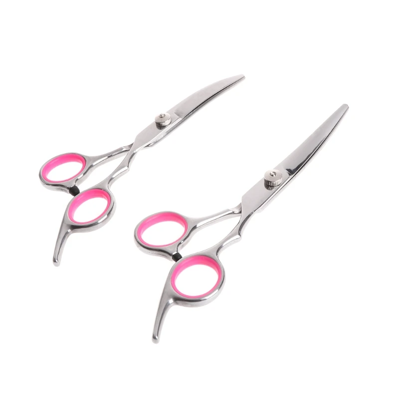 

6" Stainless Steel Pet Gromming Curved Blade Scissors Dog Cat Cutting Hair Scissors Barber