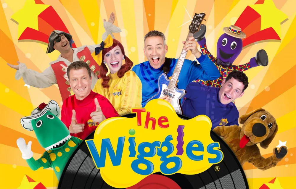 7x5FT Wiggles Collage Yellow Stripes Custom Photo