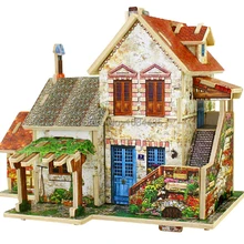 Красивая французская вилла модель строительные наборы DIY Деревянные 3D головоломки для детей и взрослых