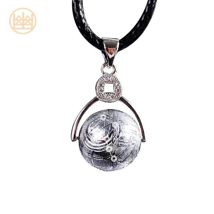 

10mm 12mm Genuine Gibeon Meteorite Ball Round Sphere Moldavite Powerful Women Men Necklace Fashion Jewelry Charm Pendant Bead