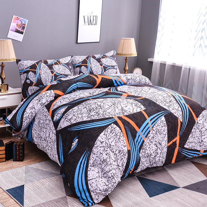 

ZEIMON Marble Bedding Set Geometric Duvet Cover Twin Double Queen Quilt Cover Bedclothes Polyester Home Decoration