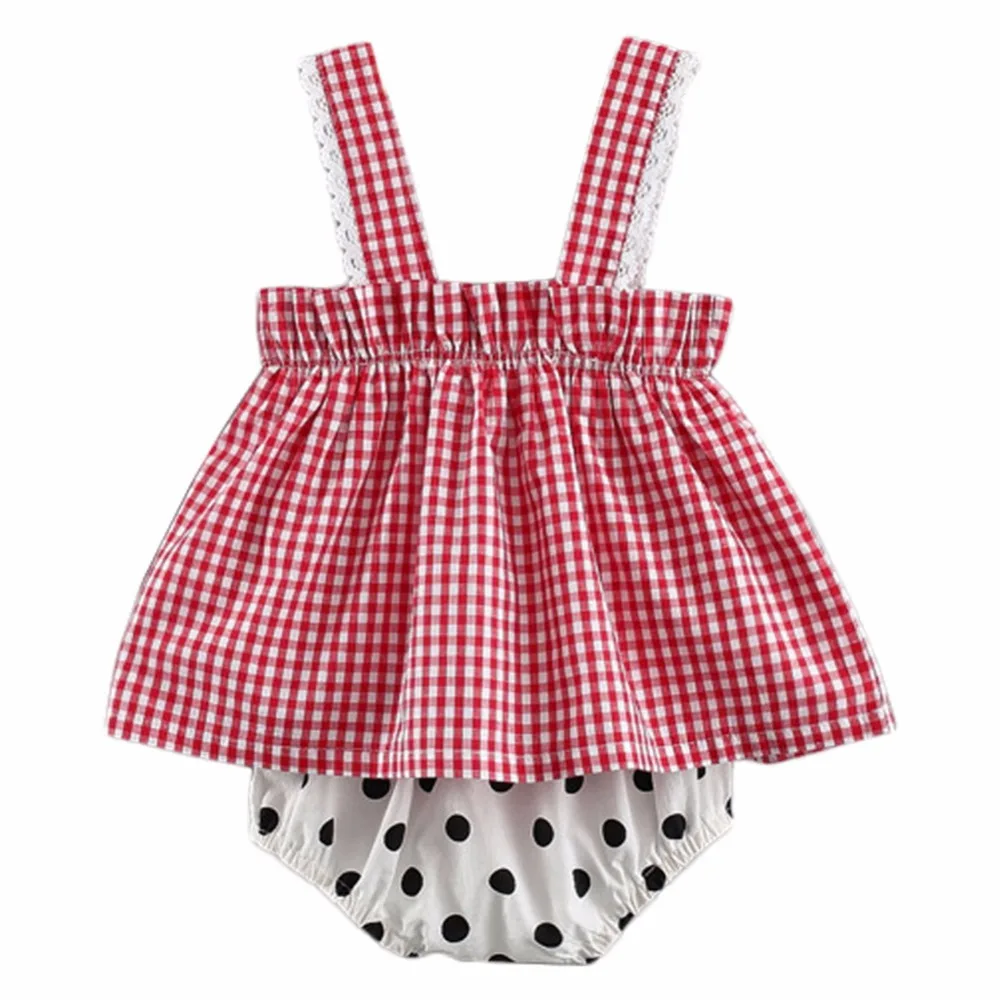 Janedream New Arrivals Girls Baby Girls Plaids Strap Dress With Casual