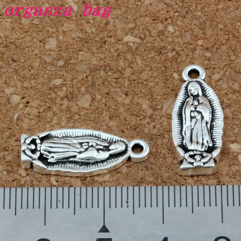 100Pcs Tibetan Silver Alloy Virgin Mary Charms Pendants For Jewelry Making Bracelet Necklace DIY Accessories  8.5x22.5MM A-388