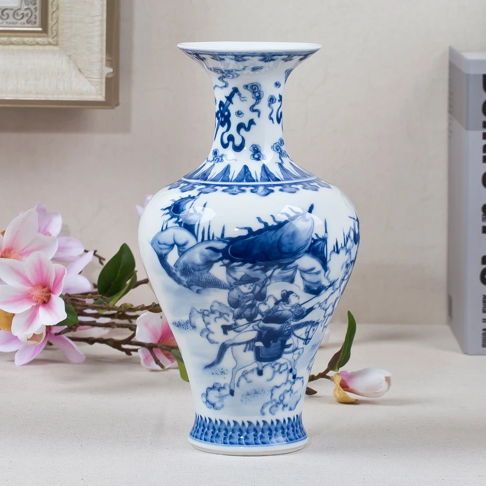 Details about   Ceramic Paint Vase Antique Blue White Porcelain Floral Vintage Home Decor Craft 