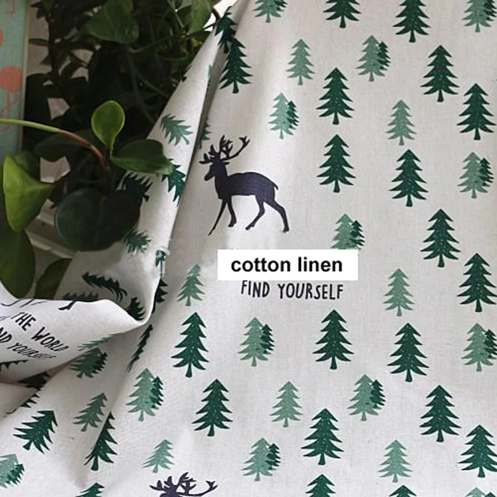Deers Print Fabric,Upholstery Christmas Design