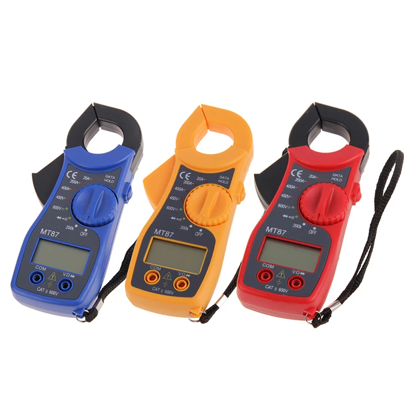 

MT87 Mini Digital Amper Clamp Meter Multimeter Current Clamp Pincers Voltmeter Ammeter AC DC Ohm Volt Tester HR