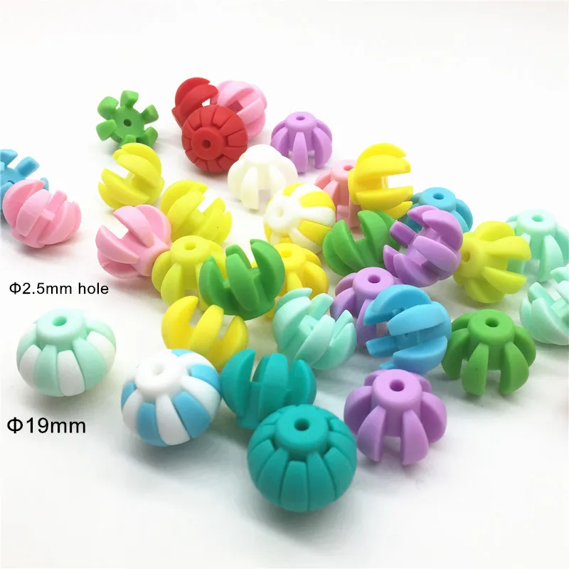 

Chengkai 50pcs BPA Free Loose Silicone Lantern Beads DIY Food Grade Baby Pacifier Dummy Teething Toy Accessories Beads