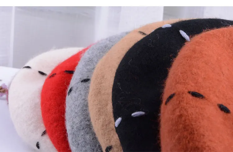 beret women winter french red black wool beret hat women french hat female beret women beret hats women winter  (5)