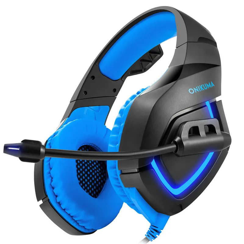 Профессиональный Gaming Headset 3,5 мм проводной Регулируемая наушники с микрофоном светодиодный светящиеся Bass Музыка стерео гарнитура игры