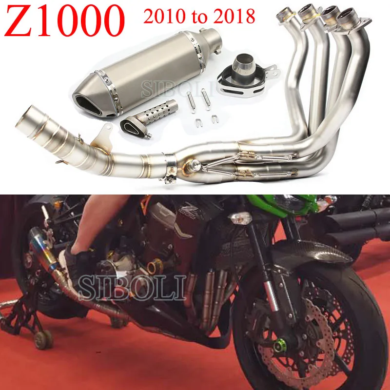 Z1000 Motorcycle Exhaust Muffler Pipe Full Systems With DB Killer For Kawasaki 2010 2011 2012