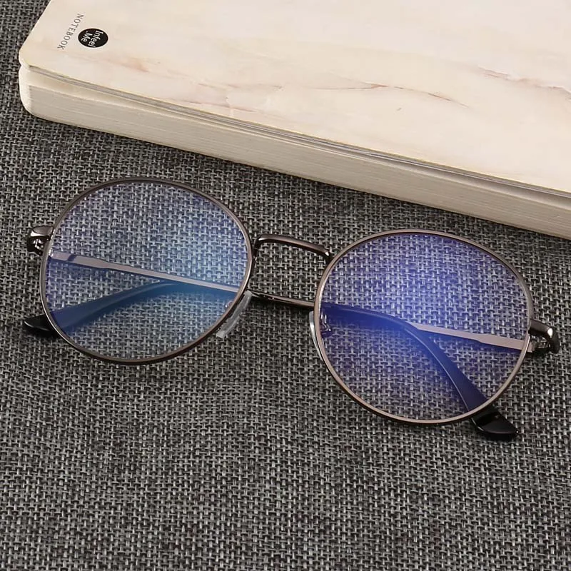 Новые мужские очки с защитой от синих лучей, круглые металлические оправы для женщин, ретро оптические очки в оправе, компьютерные радиационно-стойкие очки - Цвет оправы: C2