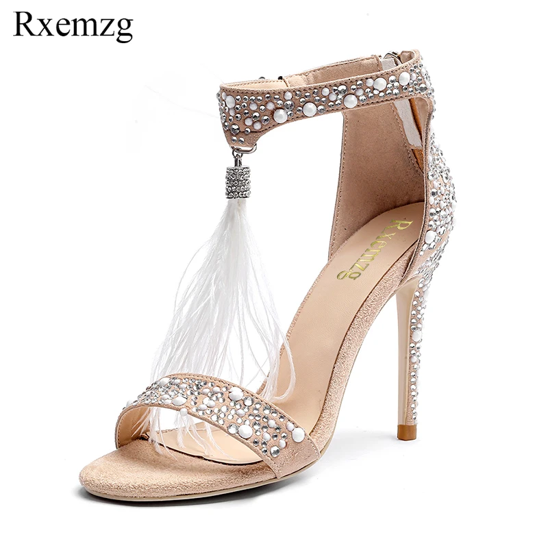 Rxemzg plus size 34 43 fashion fringe tassel rhinestone summer shoes