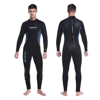 

Hisea 5mm Neoprene Men's Surf Wetsuit One-piece Diving Suit Long-sleeve Swimwear Winter Autumn Wetsuit for Adult