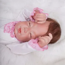 20 inch 50 cm Silicone baby reborn dolls, lifelike doll reborn Beautiful clothes and cute sleeping baby