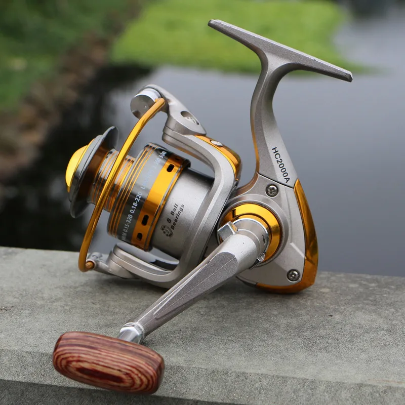Spinning Fishing Reel 11BBs 5.2 1 Aluminium Foldable Fishing Reel Gray Exchangable Handle Side