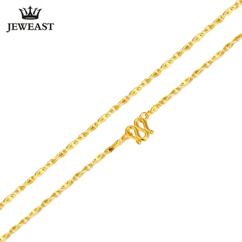 شراءXXX 24K عقد ذهب نقي حقيقي AU 999 سلسلة من الذهب الصلب السلس الراقي العصرية الكلاسيكية الطرف غرامة مجوهرات رائجة البيع جديد