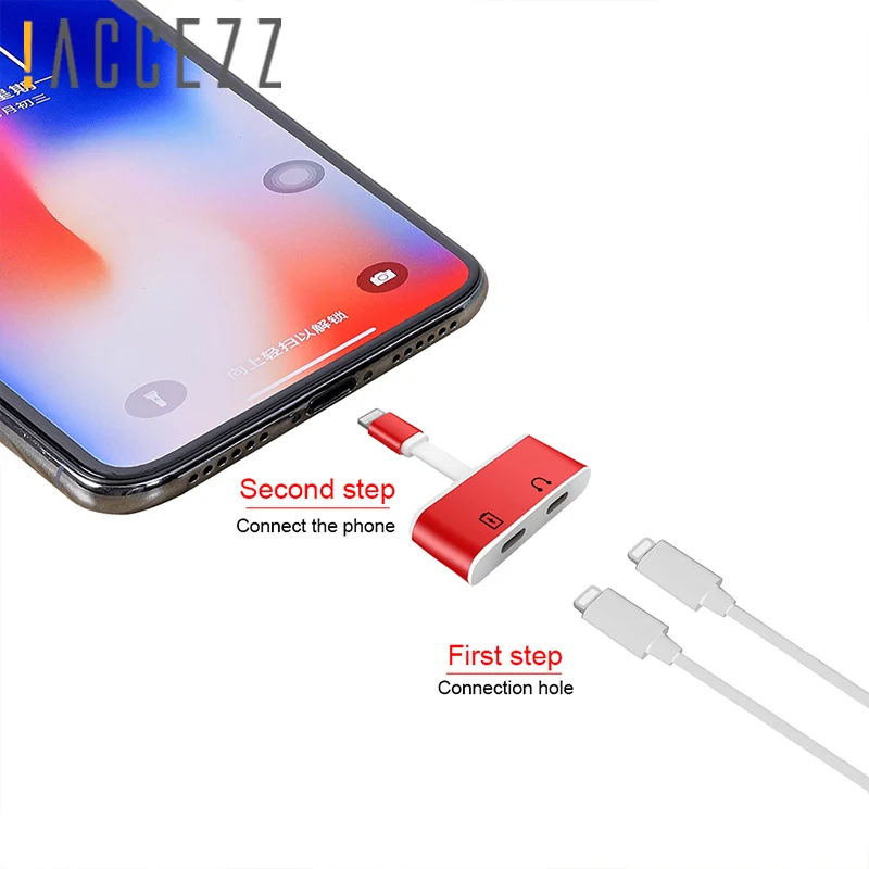 ! ACCEZZ TPE AUX двойной кабель адаптера освещения для iPhone 7 8 Plus XR XS MAX X Аудио вызов