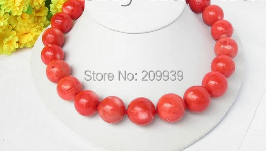 

huij 002788 GENUINE 100% NATURAL18" ROUND PINK CORAL NECKLACE