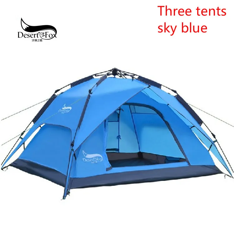 

Desert&Fox New explosive outdoor mountaineering 3-4 double automatic tent camping tents set up to speed up camping tents 3.8kg
