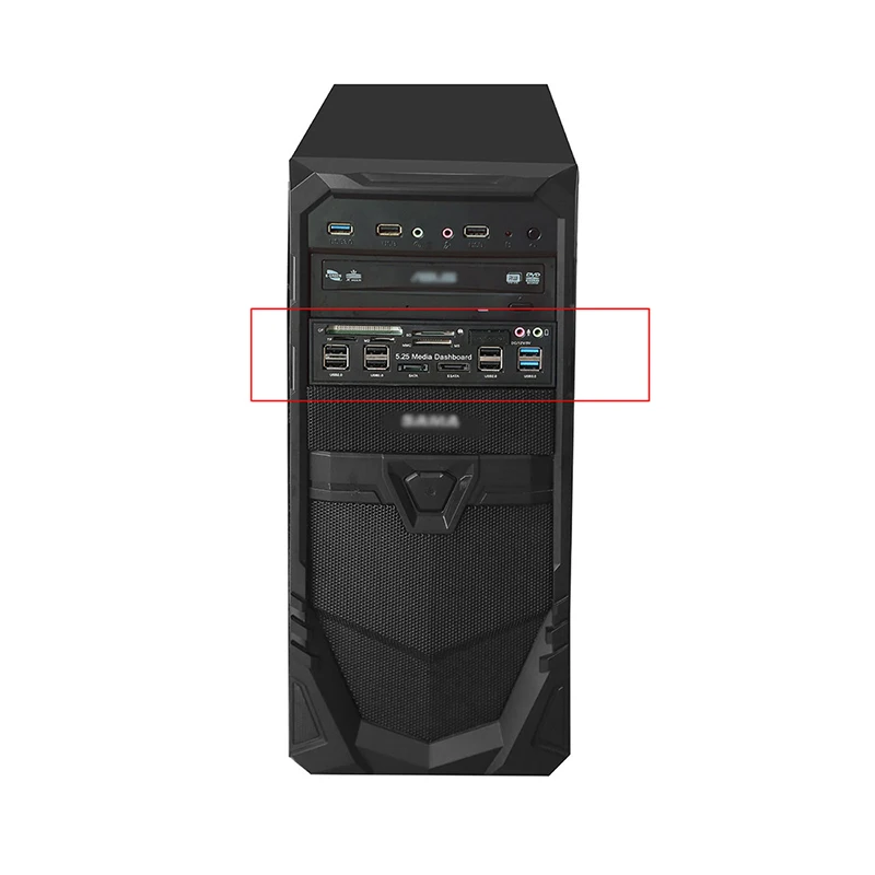 Многофункциональный 5,25 дюймовый медиа-панель MMC XD CF TF SD кард-ридер usb 2,0 USB 3,0 20 pin e-SATA компьютерная Передняя панель