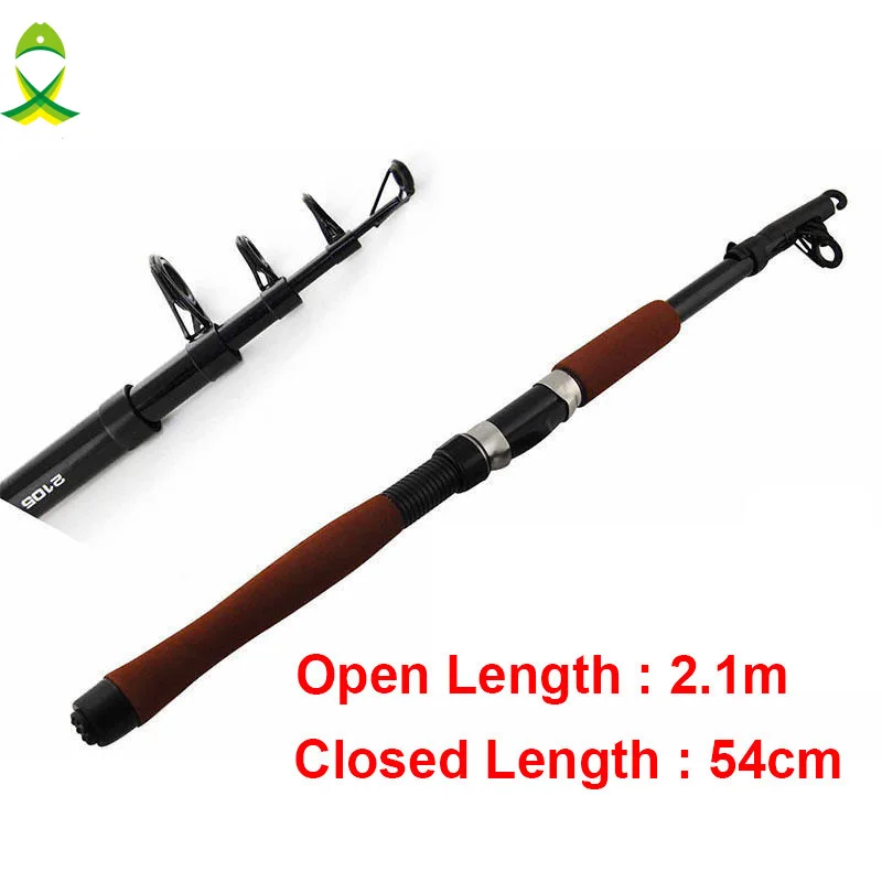 JSM 2.1m Fiberglass Telescope Baitcasting Fishing Rod And Reel Fly Fishing Casting Spinning Fishing Rod Combo