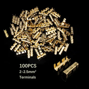 

100Pcs Wire Connector U-Style Crimpping Terminal Tab Cold Inserts Connectors Cold Terminal Small Teeth Fascia Terminal 2-2.5mm2