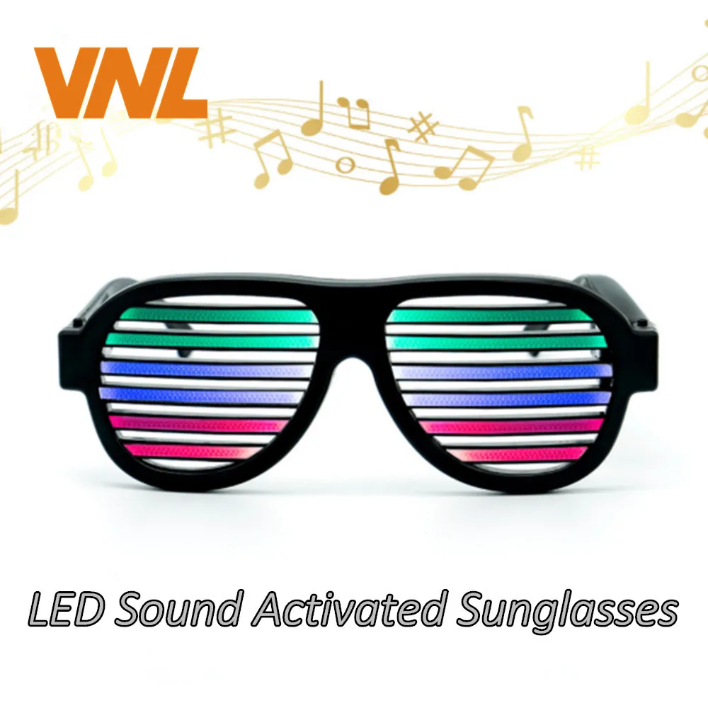 USB звук реактивного Перезаряжаемые светодио дный концерт управления звуком очки светящиеся забавные игрушки для праздника Танцевальная