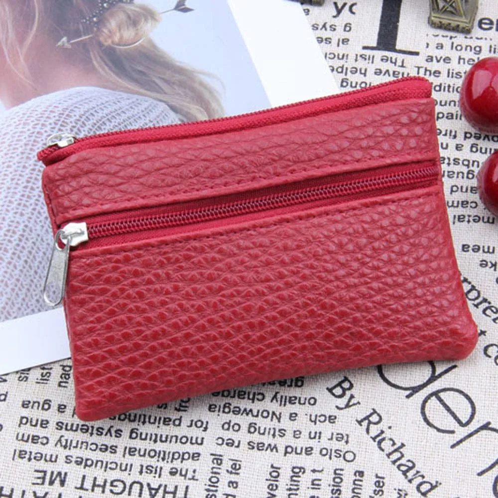 

*Women Men Leather Wallet Multi Functional zipper Leather Coin Purse Card Wallet porte monnaie chat solid 0.9