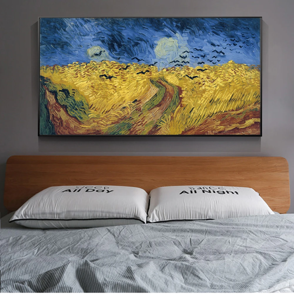 

Van Gogh Wheatfield With Crows World Famous Painting Reproductions On The Wall Art Canvas Prints Landscape Picture Cuadros Decor