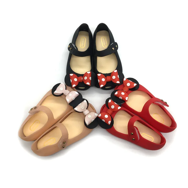 

Sweet Dot Bowknot Girls Jelly Shoes Fish Mouth Beach Shoes Baby Toddler PVC Summer Princess Sandals