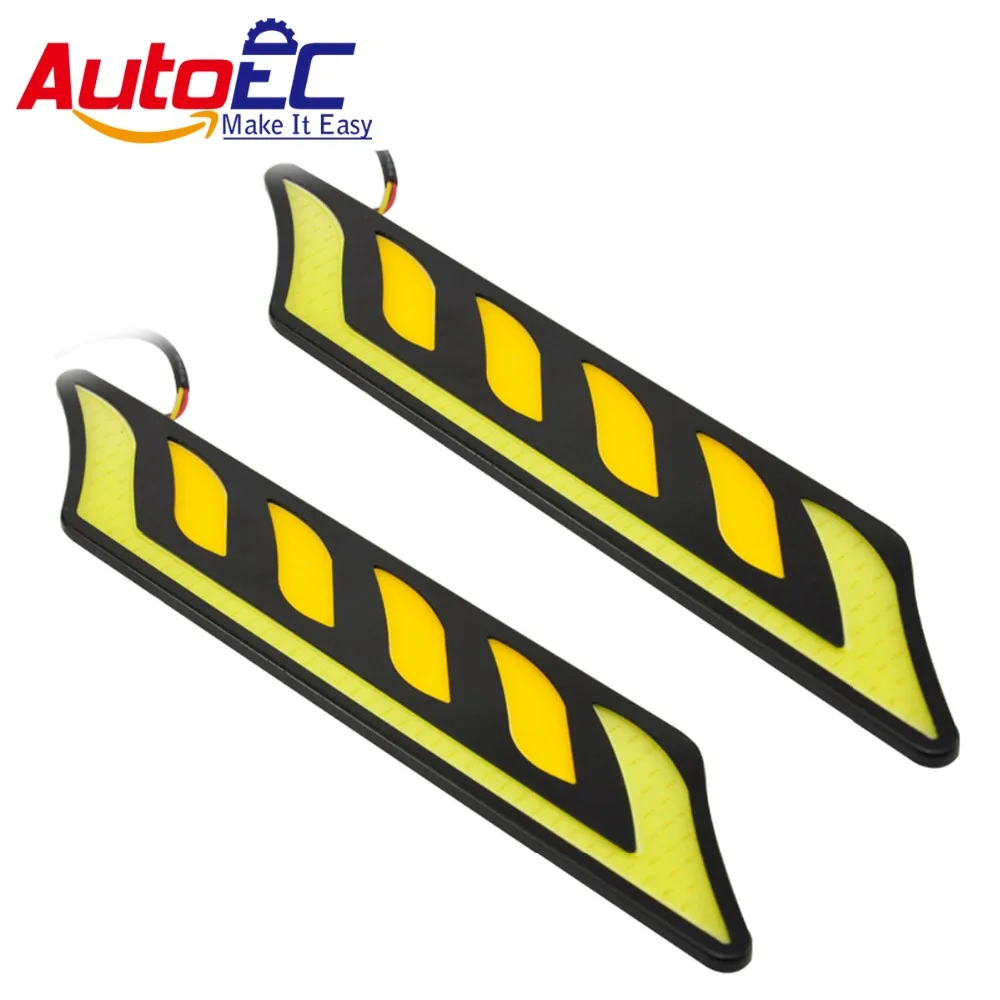 AutoEC LED COB Daytime running light Double Color DRL Pure White light