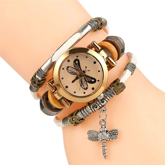 Couple Watches National style dragonfly hand-woven leather Quartz watch exquisit Couple Watches National style dragonfly hand-woven leather Quartz watch exquisit
