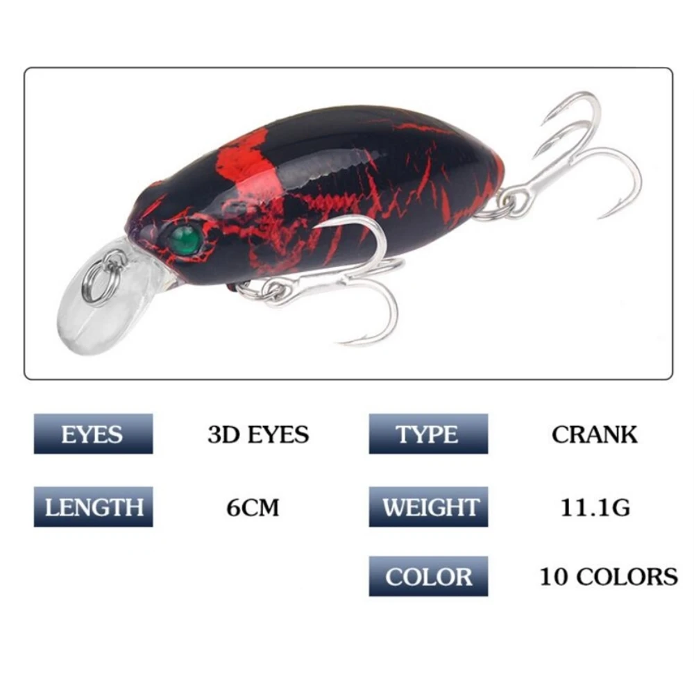 1 unids/lote Wobblers Minnow Pesca señuelo 6 cm 11,1G duro cebo 3D ojos isca artificiales Crank Pesca Crankbait Swimbait aparejos de pesca 1 unids/lote Wobblers Minnow Pesca señuelo 6 cm 11,1G duro cebo 3D ojos isca artificiales Crank Pesca Crankbait Swimbait aparejos de pesca