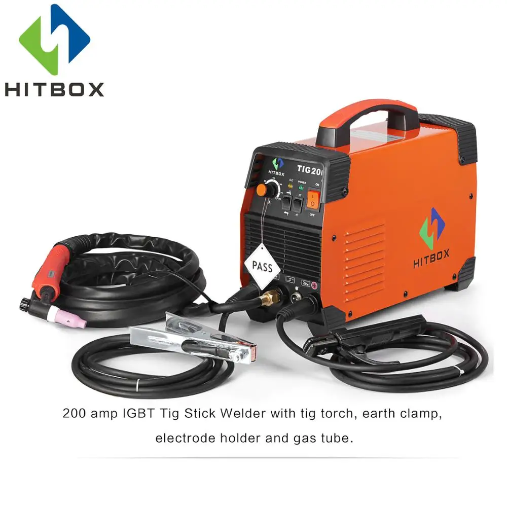 

HITBOX Gas Welding Machine TIG200A Single Phase 220V TIG MMA Two Functions IGBT Technology Welder With Accessories