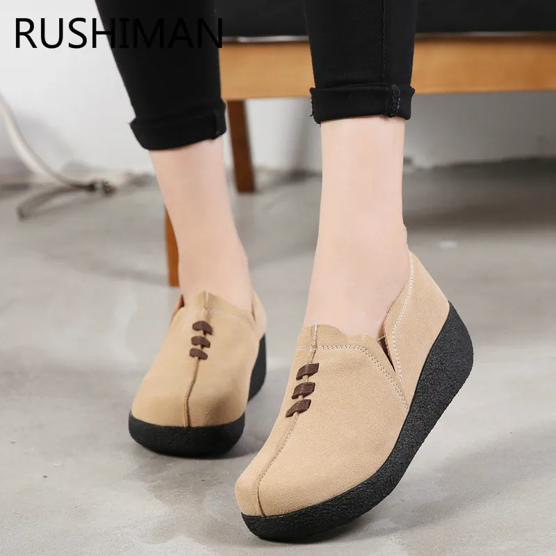 

Rushi man cross-border large size 2018 new women's shoes autumn cake shoes leather shake casual women's shoes