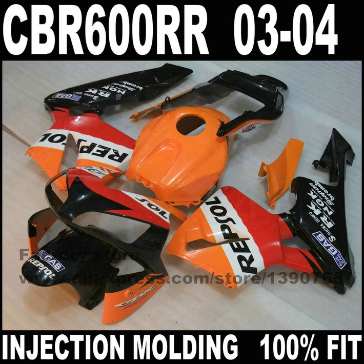 Custom motorcycle set for HONDA CBR 600 RR  fairings kit  2003 2004 CBR600RR 03 04 repsol bodywork fairing kits parts