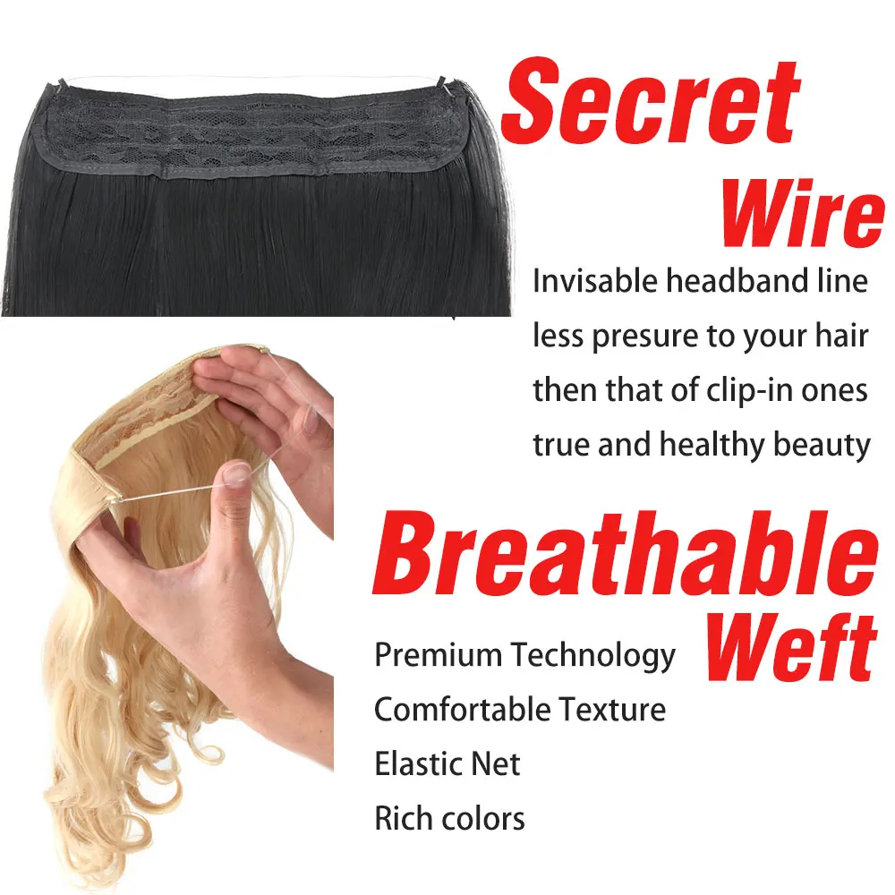 Pageup 20 Inches Blonde Hair Extension Synthetic Color Hair piece Fake Hair Natural Real Clip In Hair Extensions