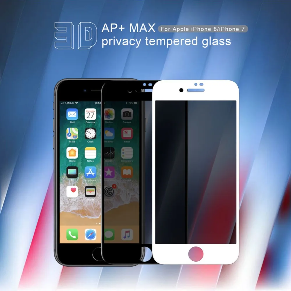 NILLKIN 3D AP+ MAX закаленное стекло для iPhone 7 8 7 Plus 8 Plus полное покрытие Антибликовая Защитная пленка защита экрана