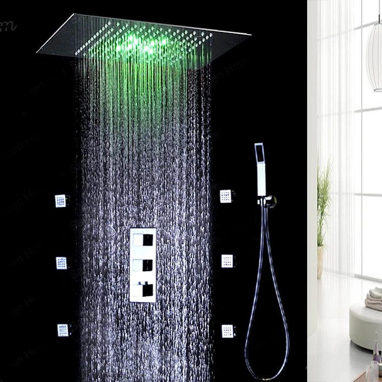 Edelstahl Badezimmer Dusche Wasser Power LED Duschkopf ...