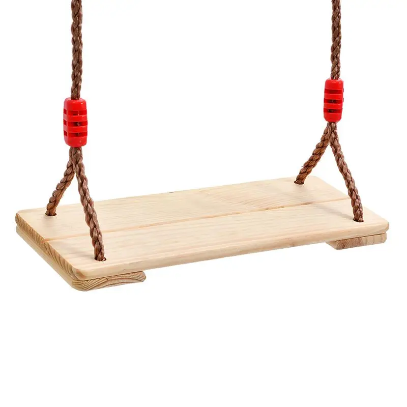 

Kids Indoor Outdoor Wooden Flat Swing Seat Backyard Garden Fun Playground Swingset Toy
