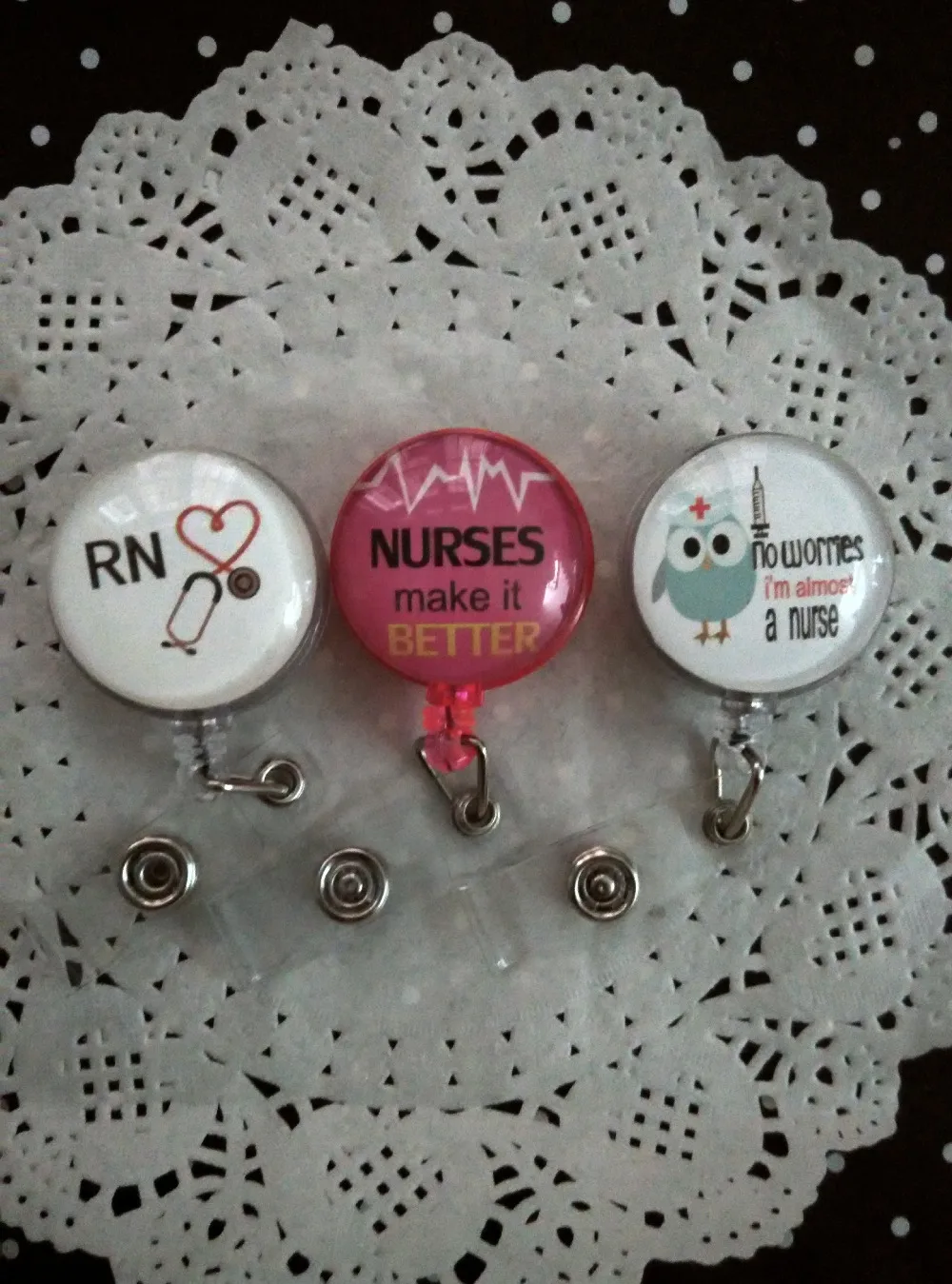 4 pcs Nurse Retractable id badge reel in Badge Holder & Accessories