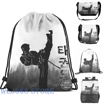 

Funny graphic print shoulder Bags women Taekwondo Korean High Kick Single shoulder backpack travel for men Gym Bag