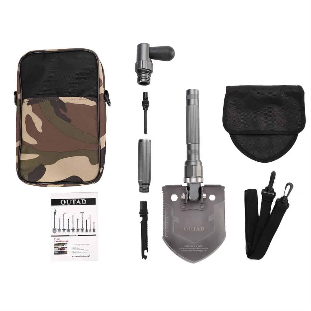 

Multifunctional Foldable Durable Tactical Survival Emergency Shovel Kit for Outdoor Camping Fishing Climbing