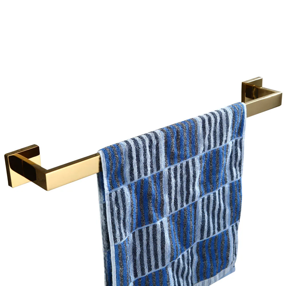 

Leyden Gold-plating SUS 304 Stainless Steel Single Towel Bar Rustproof Wall Mounted Towel Rack Holder Bathroom Accessories