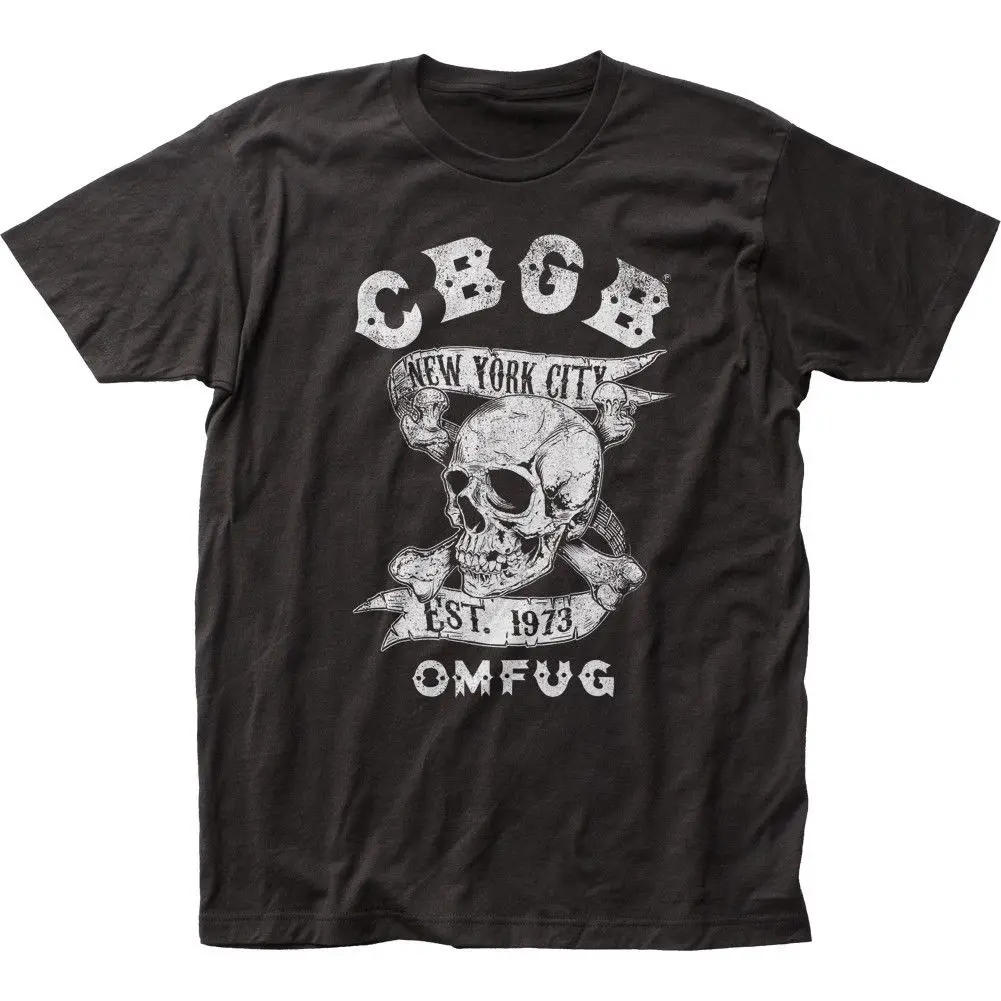 Модные Стиль CBGB-NYC череп официально лицензированный взрослых Футболка с круглым вырезом рубашка плюс Размеры футболка