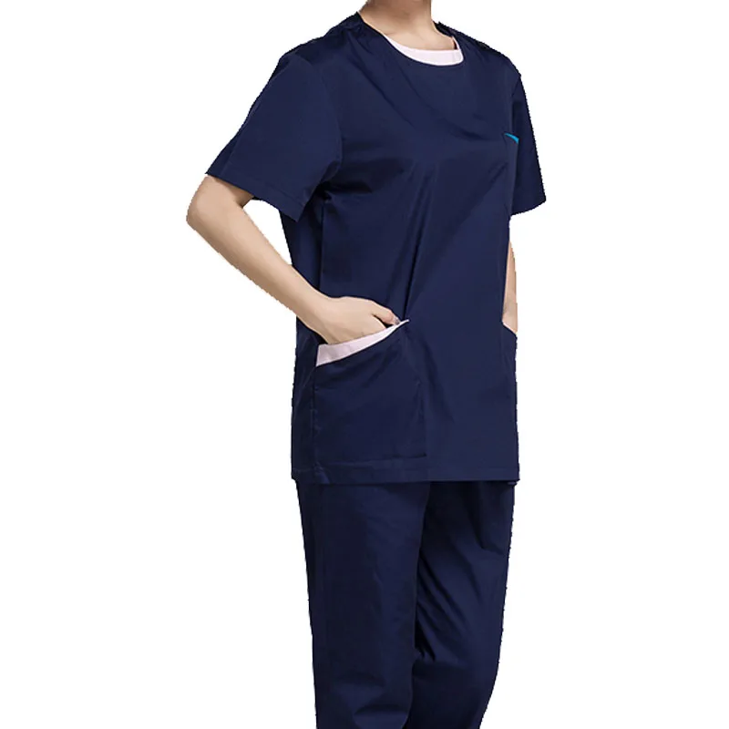 [Комплект] Женская медицинская Униформа с короткими рукавами и круглым воротником